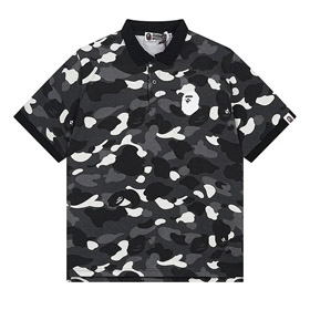 BAPE embroidered camouflage pattern short-sleeved polo shirt T-shirt-2795